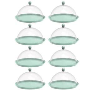 8 Porta Bolo Torta 30cm Verde Menta Cúpula Boleira Doces Petiscos Bubble Crippa