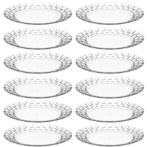 Conjunto 12 Pratos Grandes Plástico Resistente 26cm Transparentes Crippa