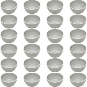 Kit 24 Bowls de Melamina 600ml Tigelas Cinza Class Wolff Cum
