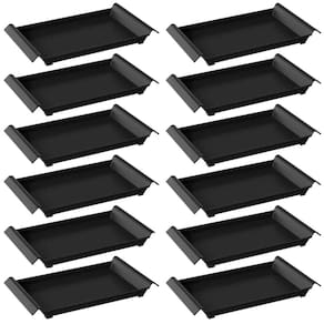 12 Bandejas de Servir com Alças 34x19cm Plásticas Pretas Restaurantes Café da Manhã Coza Casual