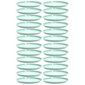 Kit 24 Bandejas Redondas 34cm Verde Menta Servir Bubble Restaurante Bar Crippa