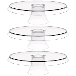 Conjunto 3 Boleiras Transparentes 28cm Bases para Docinhos e Tortas Glassy Crippa