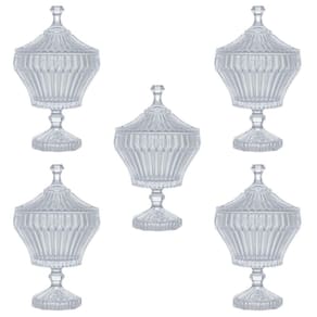Kit 5 Potiches de Cristal com Pé 11,5x20cm Lyor Renaissance Buffet Evento