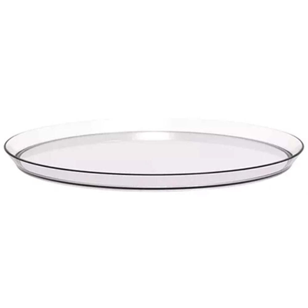 48 Bandejas Redonda 28cm Glassy Crippa Transparente Servir Restaurante Bar Lanchonete