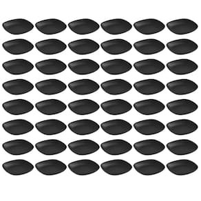 48 Pratos Petisqueiras Sobremesa Quadrados 17cm Preto Doces Frutas Coza