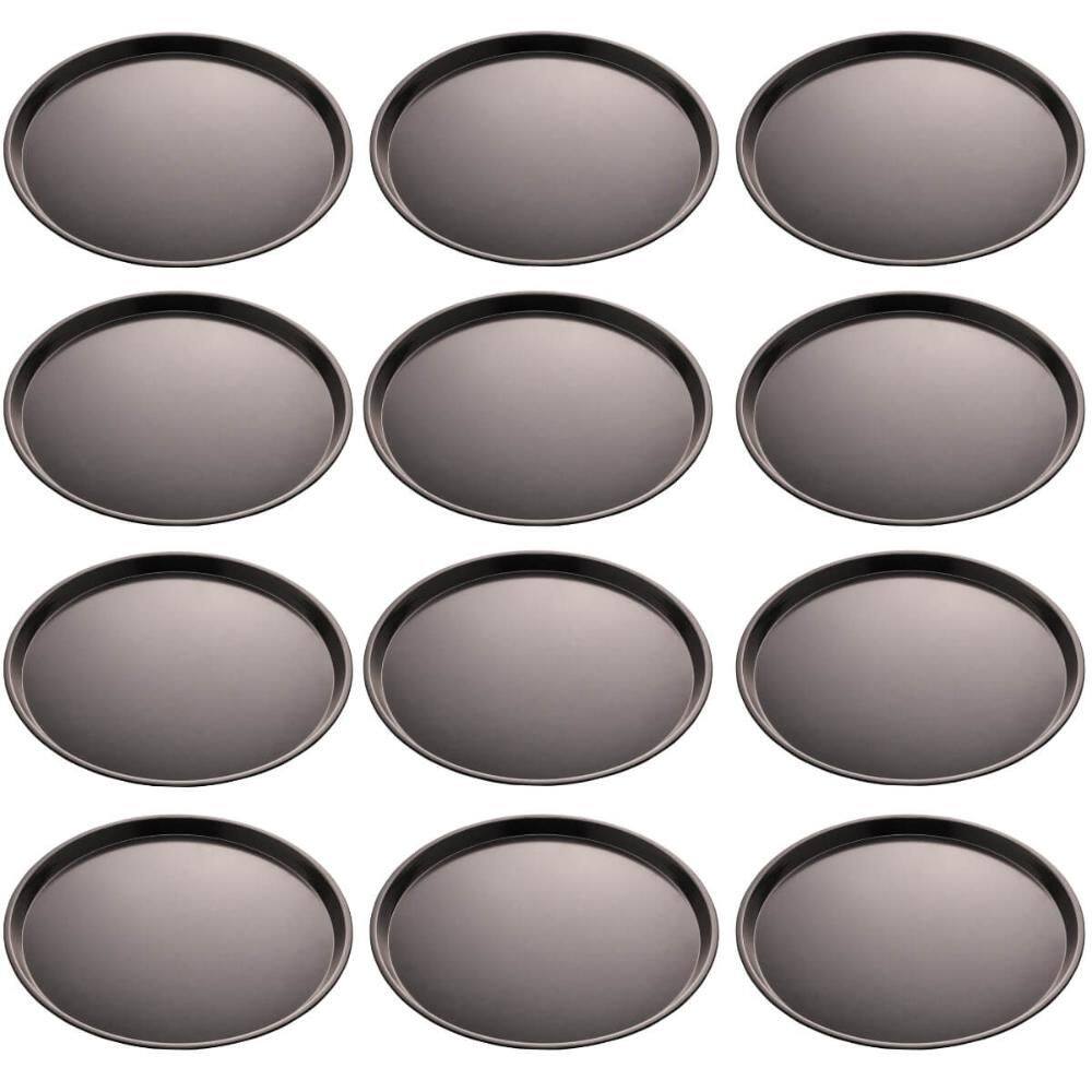 12 Formas para Pizza 36x1,5cm Assadeiras Antiaderentes Lyor Pizzaria Preta Aço Carbono