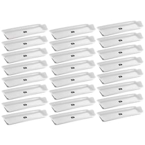 Kit 24 Bandejas 38x16cm para Servir Alças Branca Restaurante Bar Uz Estreitas