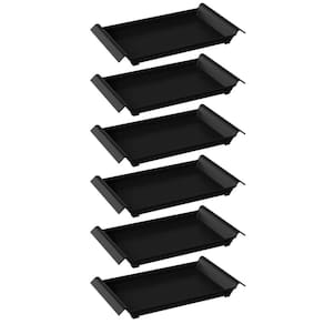 Kit 6 Bandejas de Servir com Alças 34x19cm Plástica Pretas Café da Manhã Coza Casual