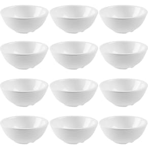 12 Ramekins de Melamina Relevo 90ml Branco Sauce Haus Bowls Pequenos Molhos
