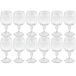 Conjunto 12 Taças Transparentes Plásticas 350ml para Água UZ Samba Suco Drinks