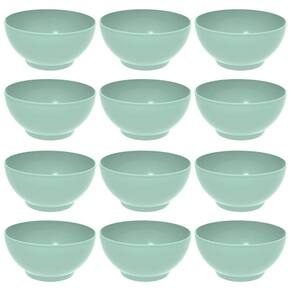 Kit 12 Tigelas Grandes Crippa Travessas Servir 3,1L Verde Menta Salada Sobremesa Restaurante