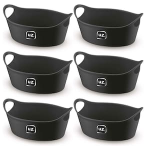 Kit 6 Cestos Batata Frita Preto 28x12cm Restaurantes Bares Lancherias Plus M Uz Utilidades