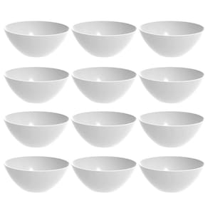 Kit 12 Tigelas Pequenas Brancas Crippa Travessa Restaurante Buffet Salada Sobremesa