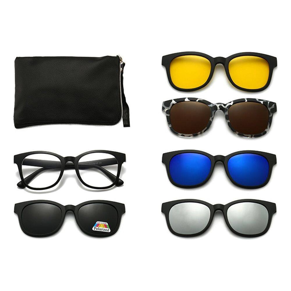 Armação de óculos + 5 Lentes Clip On De Sol 2207