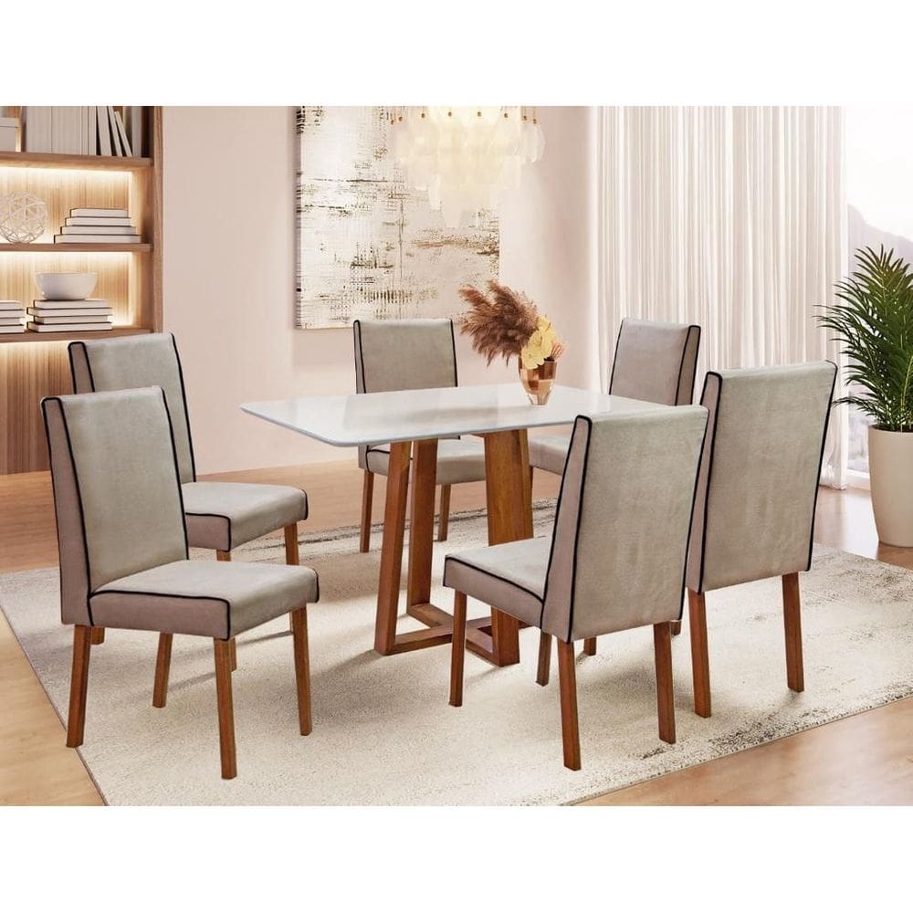 Sala de Jantar Maciça 1,80 C 6 Cadeiras Pedro Art Salas