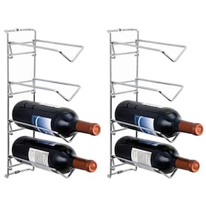 Kit 2 Adegas de Parede 4 Garrafas Suporte de Vinho Aramado Masutti 23x9x40cm