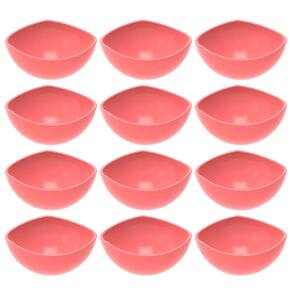 Kit 12 Potes de Sobremesa Doces 265ml Tigelas Plásticas Trio Crippa Rosa Goiaba Restaurante