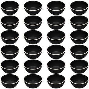 Kit 24 Bowls Melamina Cumbuca 600ml Preto Class Wolff Tigela Sopa Sobremesa Porções Sopas