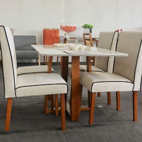 Sala de Jantar com 4 Cadeiras Maciça 1,20 Pedro Art Salas