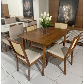 Sala de Jantar Completa 4 Cadeiras 1,20x90 Escócia Art Salas