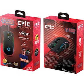 Mouse Gamer USB Led ELG Flakes Epic FLKM001 Preto