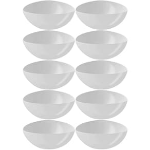 Kit 10 Bacias Plásticas Saladeiras 2,5L Essential Coza Brancas Potes Triangulares