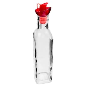 Kit 24 Garrafas de Vidro 270ml Tampa Dosadora Vermelha para