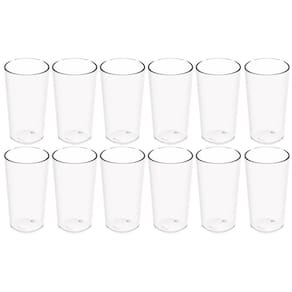 Kit 12 Copos Altos 500ml Plástico Incolor Long Drink Crippa Refeitório Água Suco
