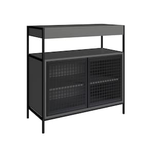 Gabinete de Banheiro 80cm com 2 Portas P1038 Preto/Grafite sem Cuba