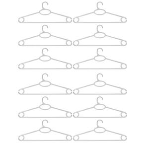 Kit 12 Cabides de Roupa Vestidos Regatas Cristal Transparentes Adultos Cinquetti