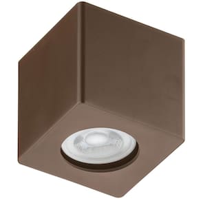Spot de Sobrepor Marrom 8x8cm Quadrado Lâmpada MR16 Bivolt Dital