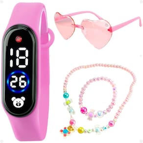 Relogio Infantil Led Digital + Colar Qualidade Premium Led