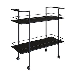 Carrinho Bar Industrial com 2 Prateleiras P1036 Preto