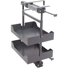 Coluna Baixa Masutti 2 Bandejas 33x48x61cm Cinza Corrediça Deslizante Móvel