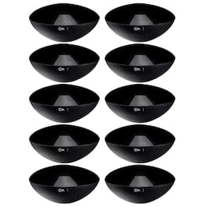 Kit 10 Saladeiras Triangulares 2,5L Tigelas Plásticas Preto Saladas Servir Essential Coza