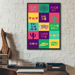 Quadro Decorativo Comidas De Festa Junina - Arraiá 33X24Cm