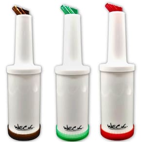 Kit 3 Garrafa Store`n Pour 1L Marrom Verde Vermelha Flair Bartender Caldas