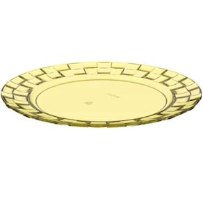Kit 48 Pratos para Restaurantes Eventos 19cm Plástico Amarelos Servir Lanches Aperitivos