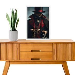 Quadro Decorativo Exu 7 Chaves 45X34Cm - Com Vidro