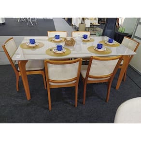 Sala de Jantar Maciça 6 Cadeiras Esparta Requinte Salas