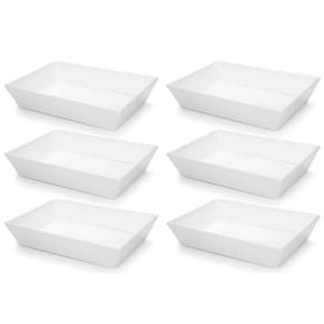 Kit 6 Travessas Brancas 4L Melamina Profissional Haus Concept Restaurante Buffet