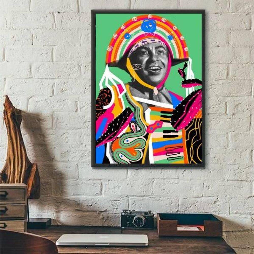 Quadro Decorativo Nordestino Sanfoneiro 33X24Cm - Com Vidro