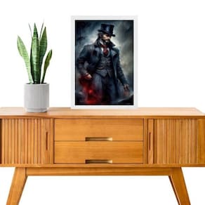 Quadro Decorativo Exu Veludo 33X24Cm - Com Vidro