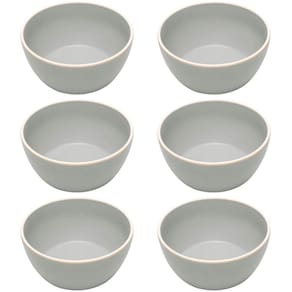 Kit 6 Bowls Melamina Tigela 600ml Cinza Class Wolff Cumbucas