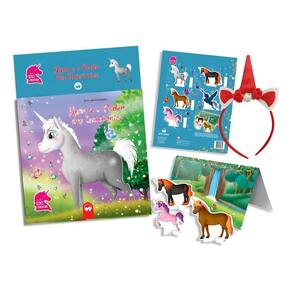 Kit Tiara Yuna e Poder dos Unicornios Vermelha