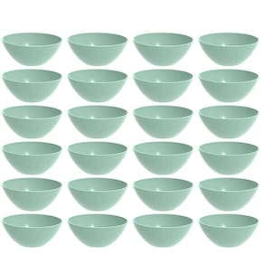 Kit 24 Tigelas Redondas 2,3L Travessa Verde Menta Servir Salada Sobremesa Crippa