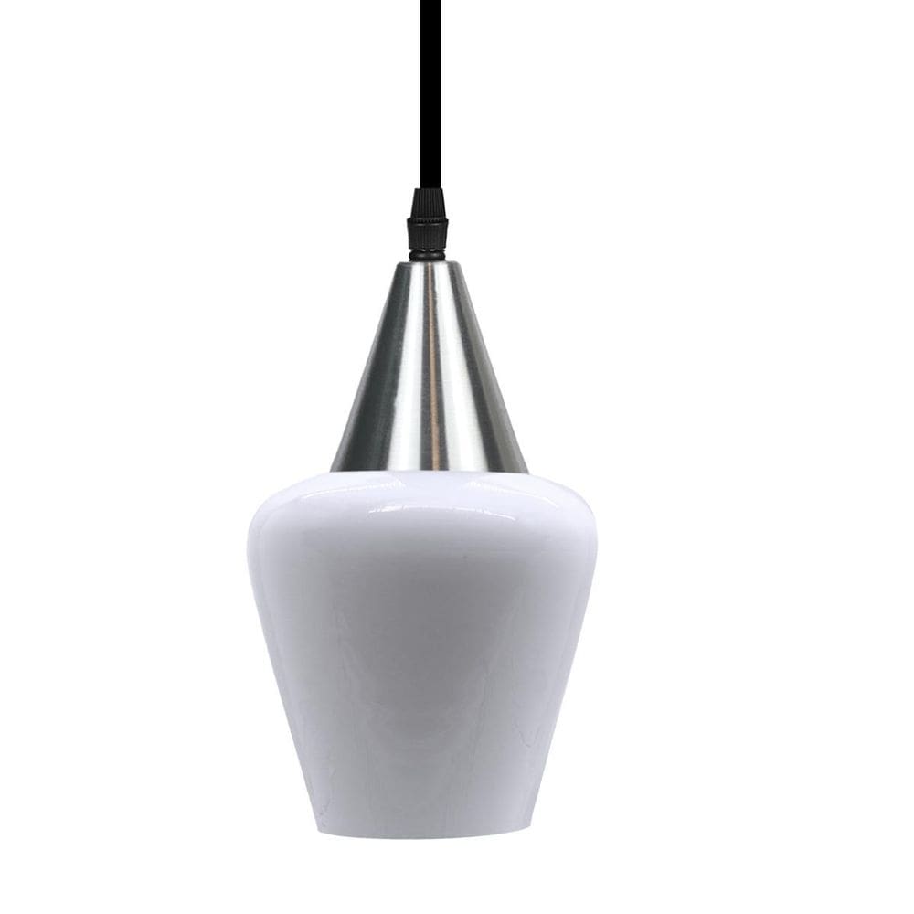 Pendente Taschibra Monalisa Pp Leitoso E27 Bivolt Prata