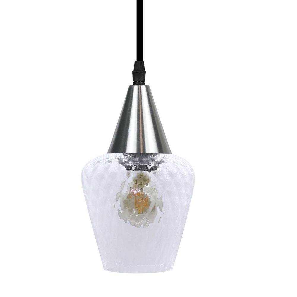 Pendente Monalisa Pp Boreal Transparente E27 Bivolt Prata