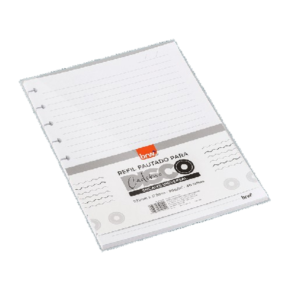 Folhas pautadas 90g caderno de disco inteligente Médio BRW