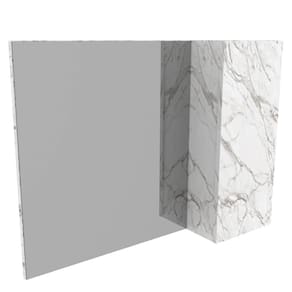 Armário Espelheira para Banheiro 80cm Mármore Branco com 1 Porta BN3602 Lavabo